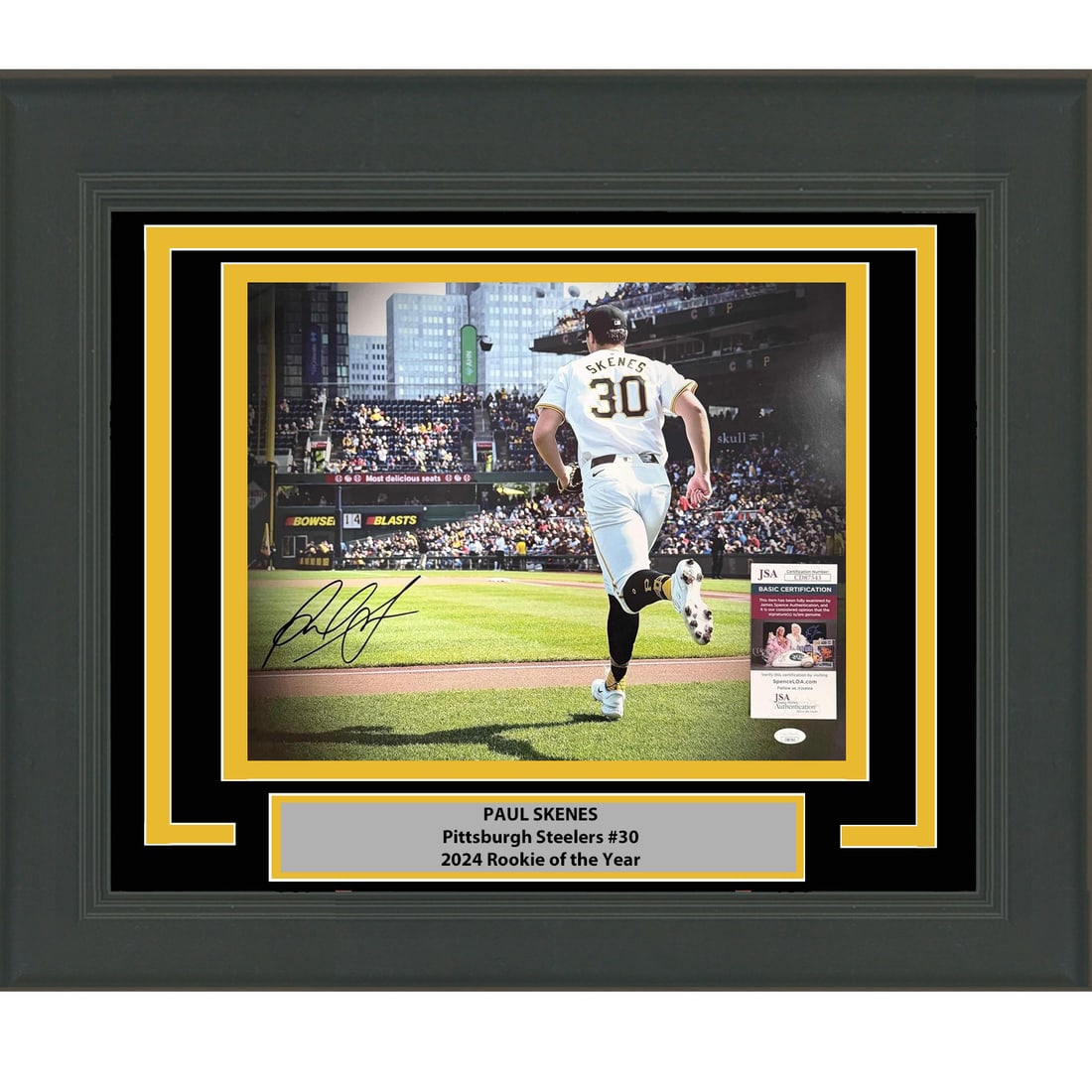 Framed Autographed Paul Skenes Pittsburgh Pirates 8x10 Photo JSA COA (1 of 1)
