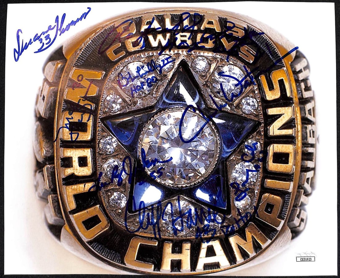 Dallas Cowboys Super Bowl VI Autographed Photo 8x10 JSA Bob Lilly x8: Dallas Cowboys Super Bowl VI Autographed Photo 8x10 JSA Bob Lilly x8 Commemorate the Dallas Cowboys' historic victory with this Super Bowl VI autographed 8x10 photo featuring signatures from legendary