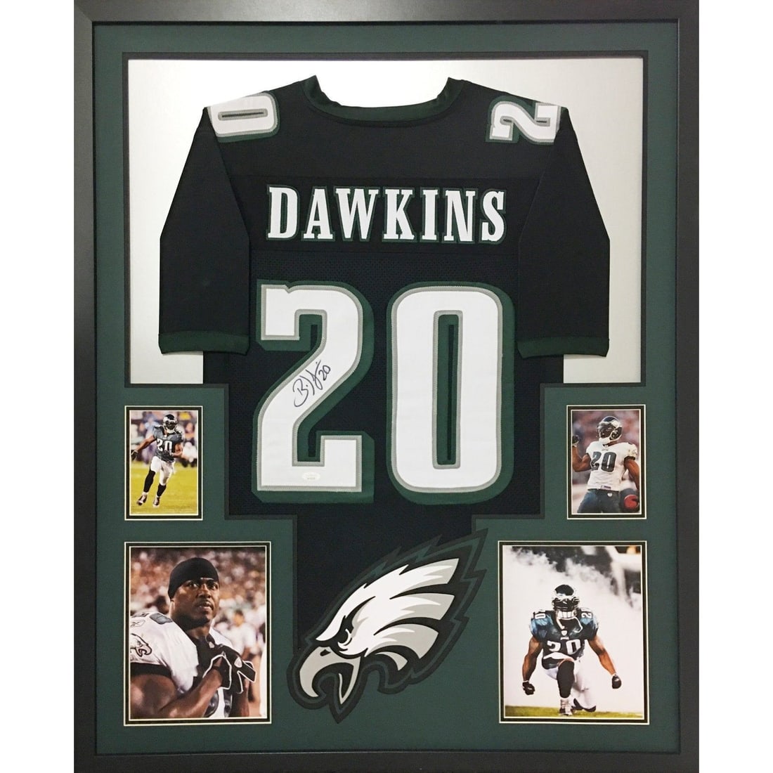 Brian Dawkins Autographed Framed Jersey JSA Certified Philadelphia Eagles: Brian Dawkins Autographed Framed Jersey JSA Certified Philadelphia Eagles Celebrate the legacy of Brian Dawkins with this stunning framed jersey. This autographed Philadelphia Eagles jersey is authent