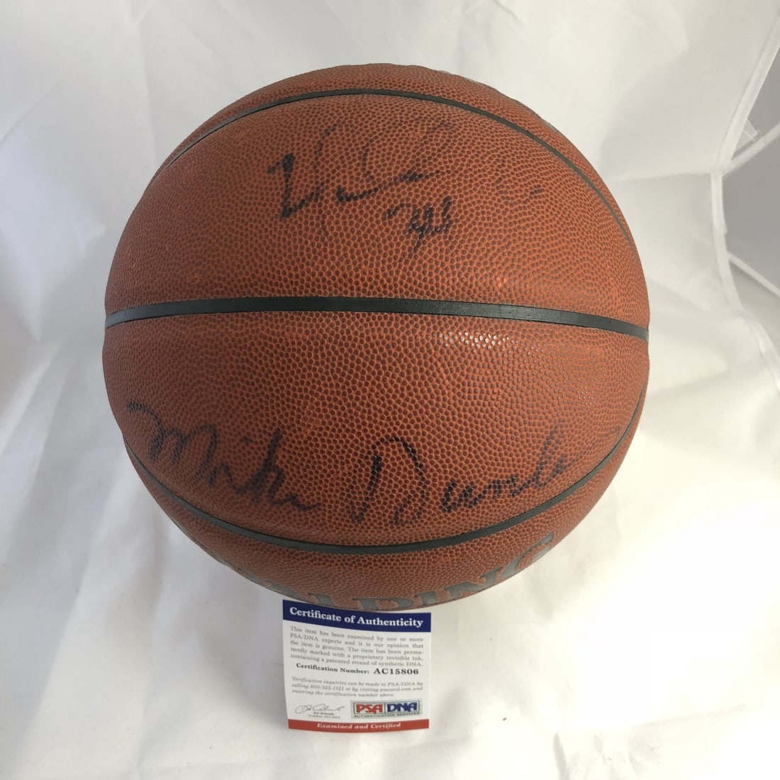 Mike Dunleavy Jr and Sr Signed Spalding Basketball PSA/DNA Authenticated Collectible (1 of 2)