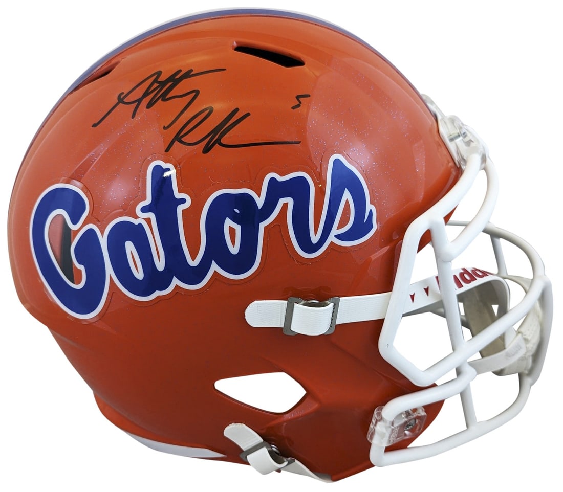 Florida Gators Anthony Richardson Signed Full Size Helmet Authenticated by Fanatics: Florida Gators Anthony Richardson Signed Full Size Helmet Authenticated by Fanatics This authentic full-size Speed Replica helmet has been personally signed by Anthony Richardson of the Florida Gators