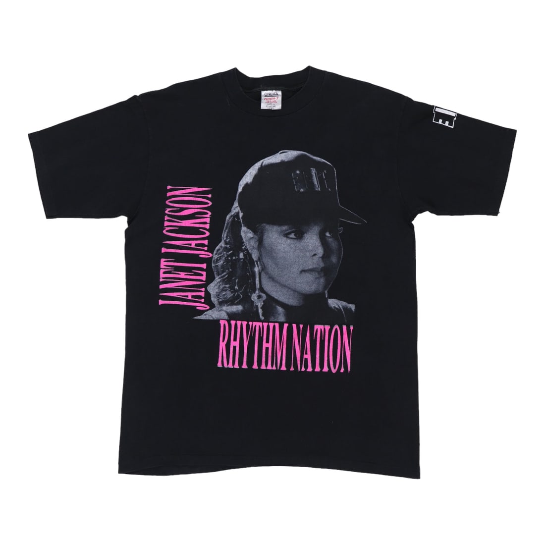Vintage 1990 Janet Jackson Rhythm Nation Concert T-Shirt Black Cotton XL: Vintage 1990 Janet Jackson Rhythm Nation Concert T-Shirt Black Cotton XL This is an original vintage 1990 Janet Jackson Rhythm Nation Tour shirt featuring both front and back graphics. Made from 100%