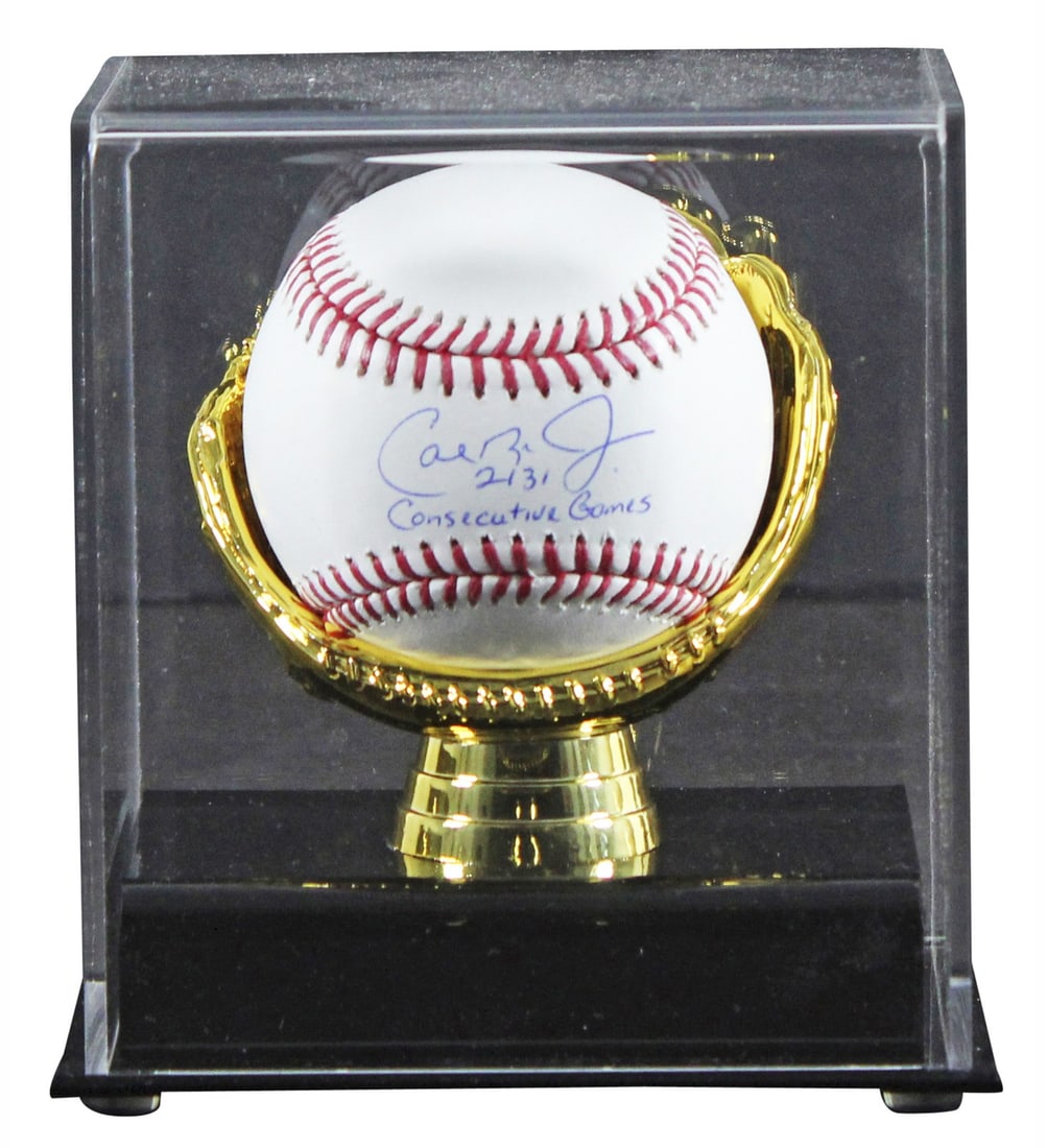 Cal Ripken Jr. Signed OML Baseball 2131 Games Inscription with Case (1 of 4)