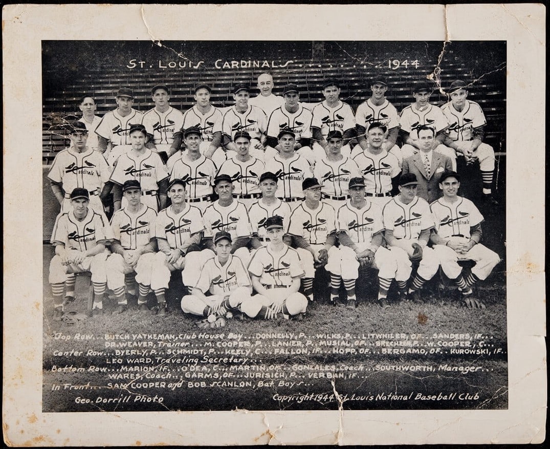 1944 St. Louis Cardinals Team Signed Photo 25 Signatures PSA JSA Authenticated (1 of 2)