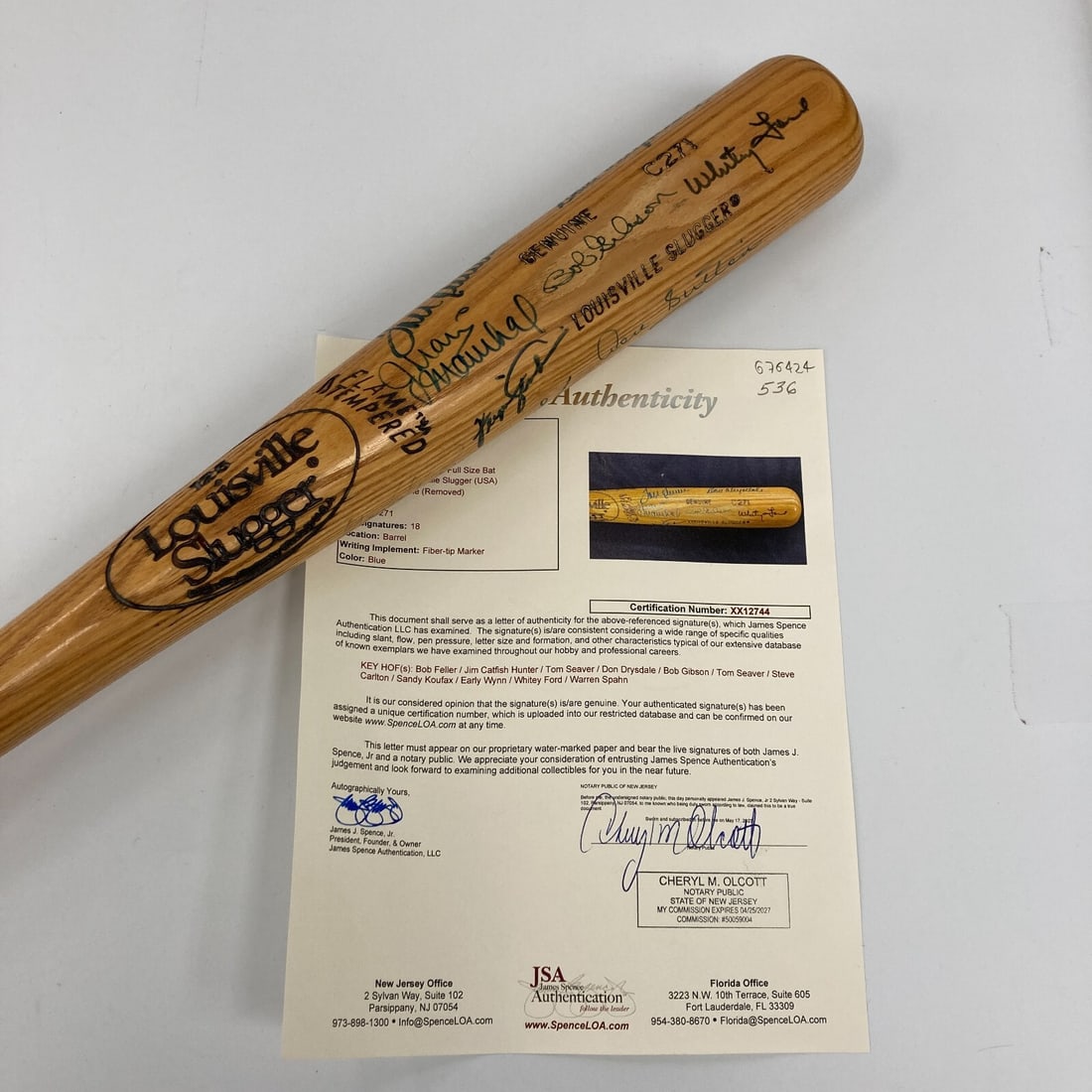 Sandy Koufax Don Drysdale Tom Seaver Multi Signed Baseball Bat JSA COA (1 of 10)