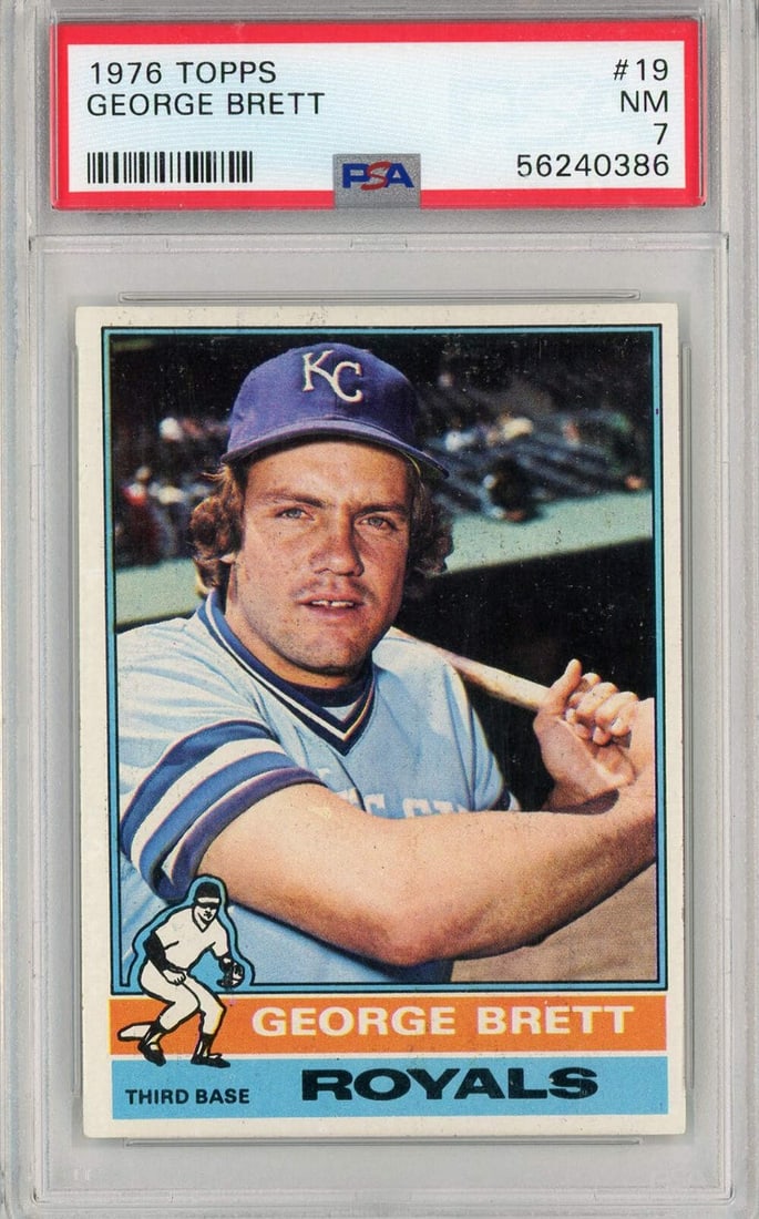 Graded 1976 Topps George Brett #19 Baseball Card PSA 7 MLB (1 of 2)