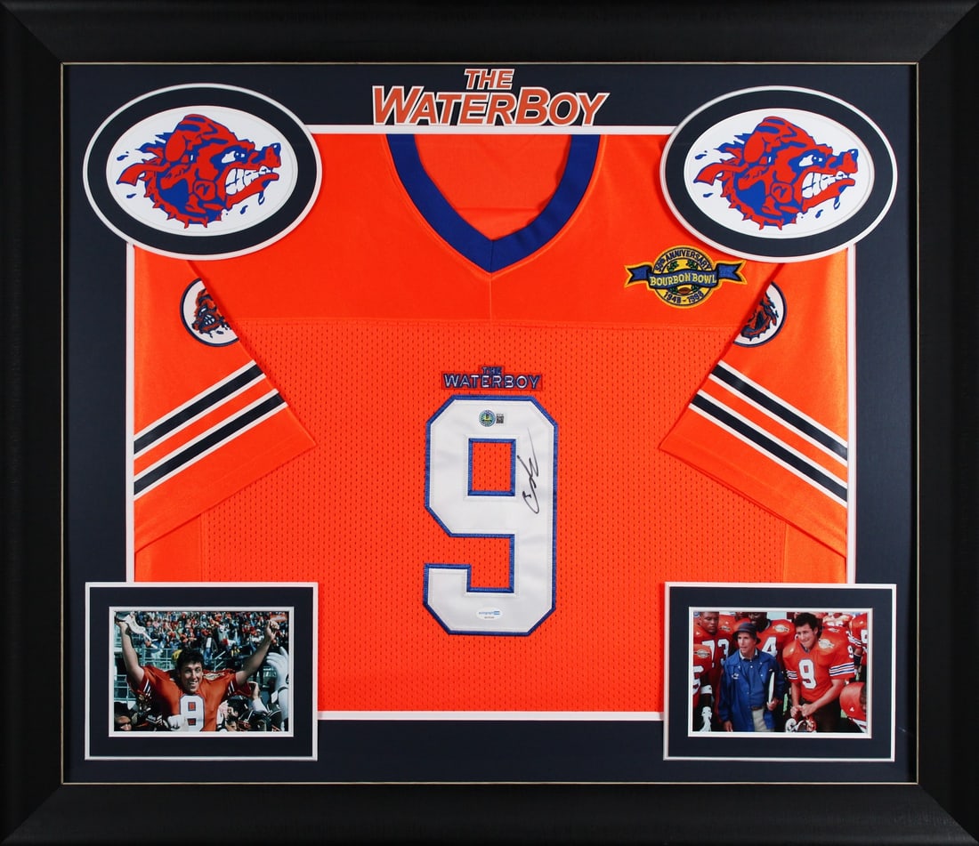 Adam Sandler Signed The Waterboy Framed Jersey BAS Authentication (1 of 2)