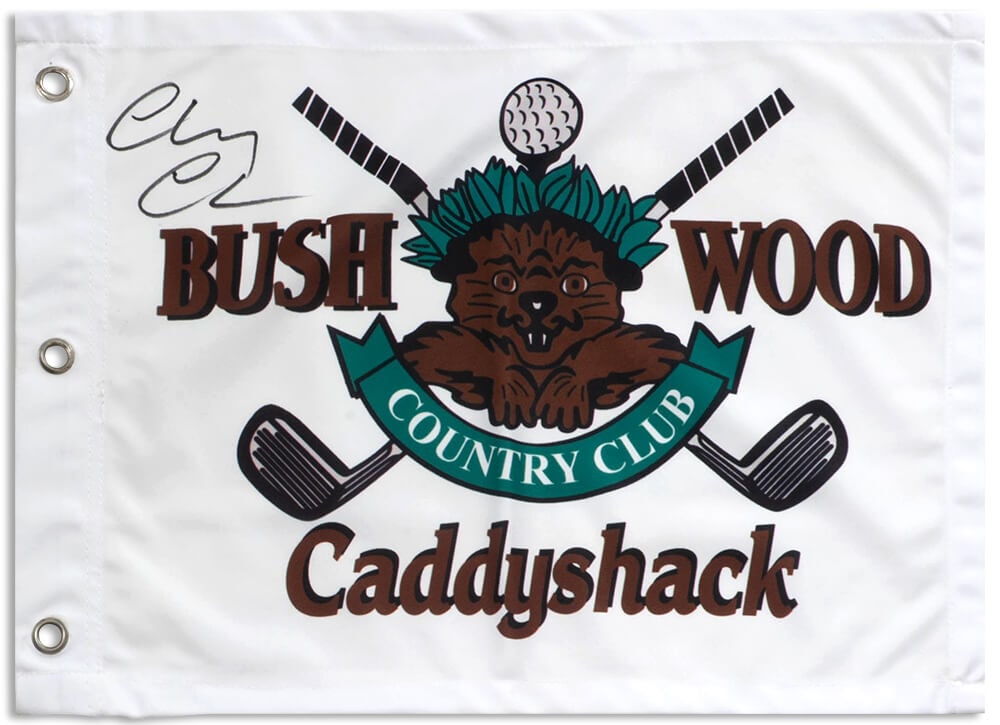 Chevy Chase Signed Caddyshack 18x13 Golf Flag with COA (1 of 1)