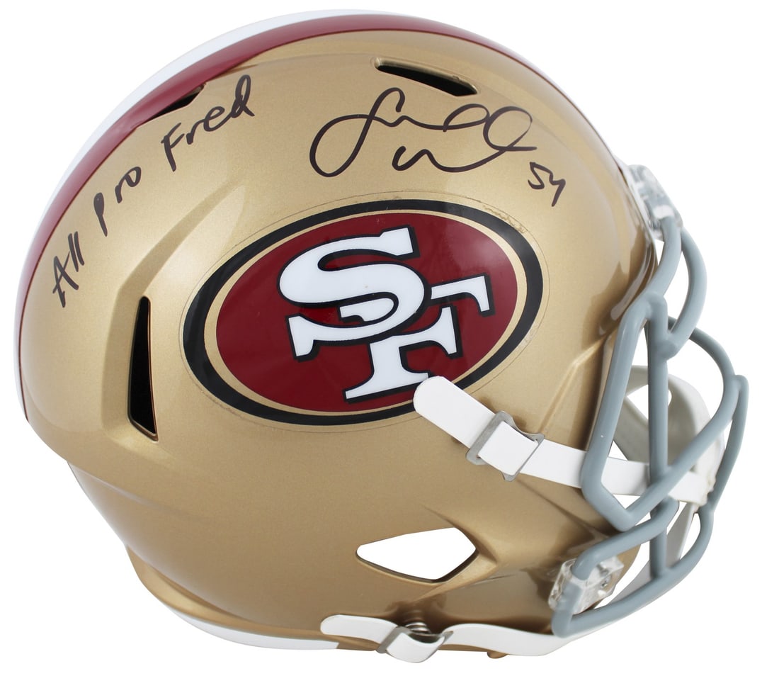 Fred Warner Signed 49ers Full Size Speed Helmet All-Pro Fred BAS Witnessed (1 of 3)