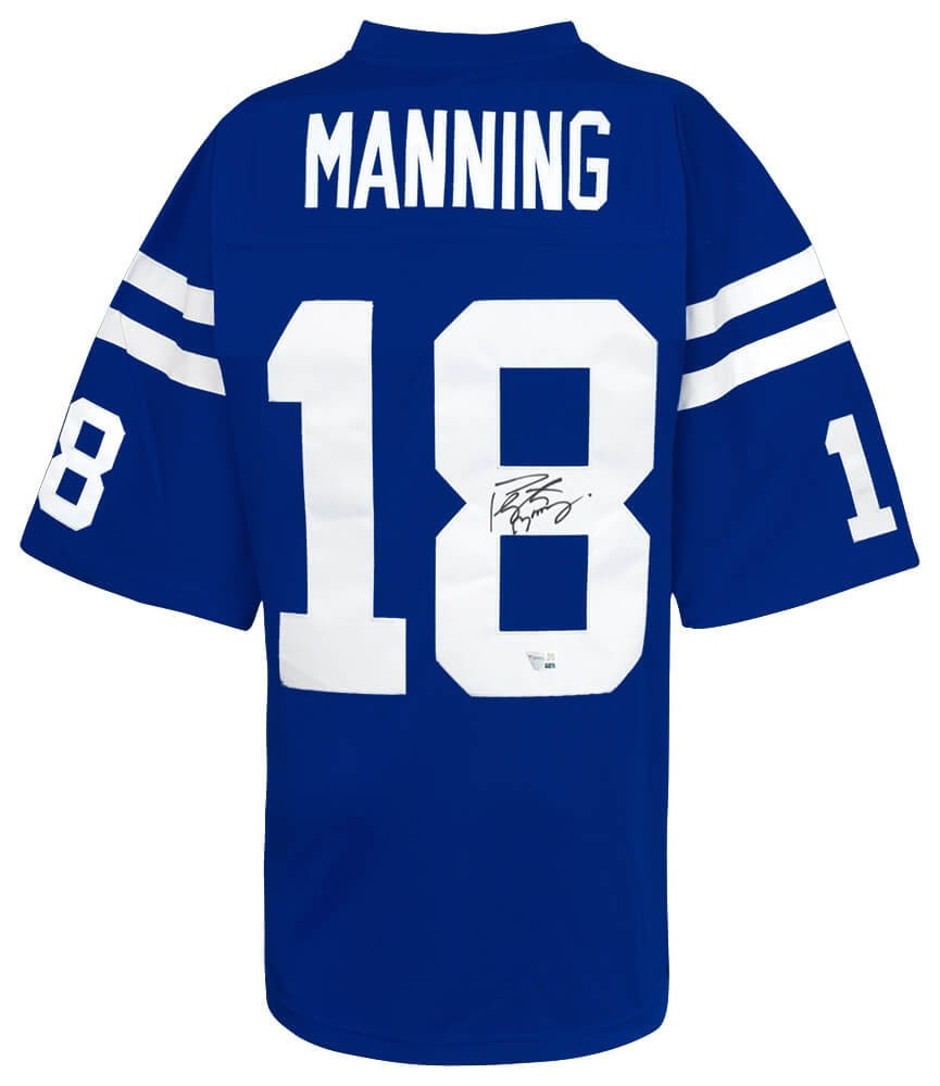 Peyton Manning Autographed Colts Blue Mitchell & Ness Legacy Jersey With Fanatics COA (1 of 3)