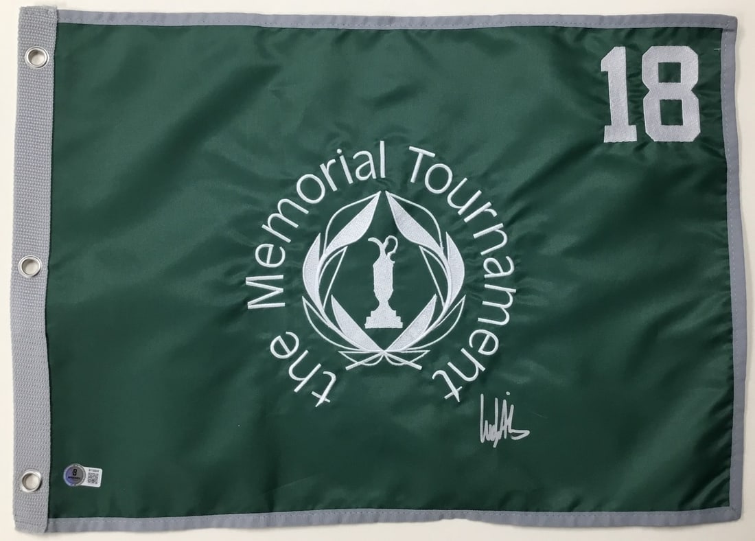 Ludvig Aberg Signed Memorial Tournament 18 Pin Flag Beckett Authenticated (1 of 4)