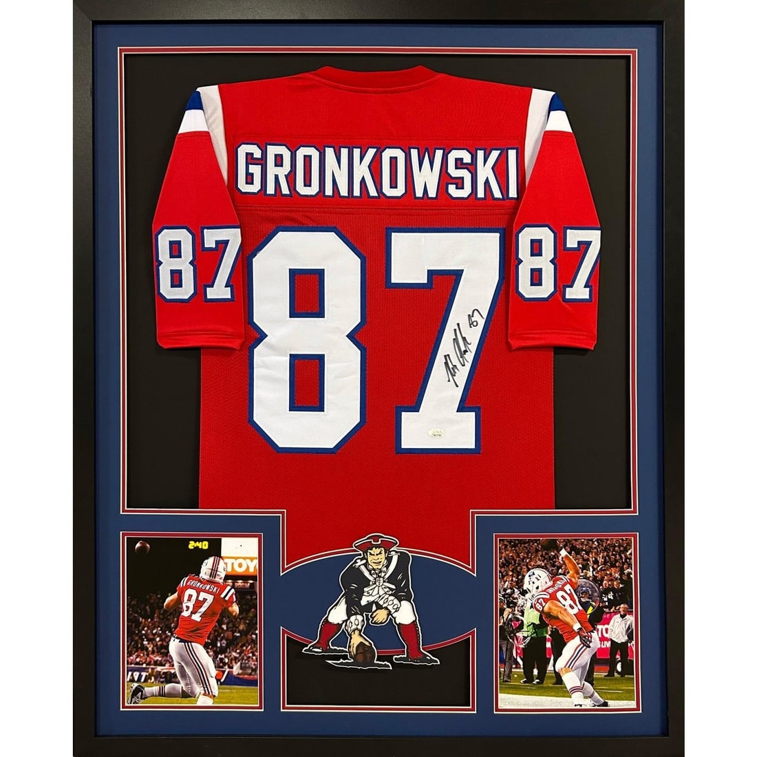 Rob Gronkowski Signed Patriots Jersey Framed JSA Authenticated 42x34 (1 of 2)