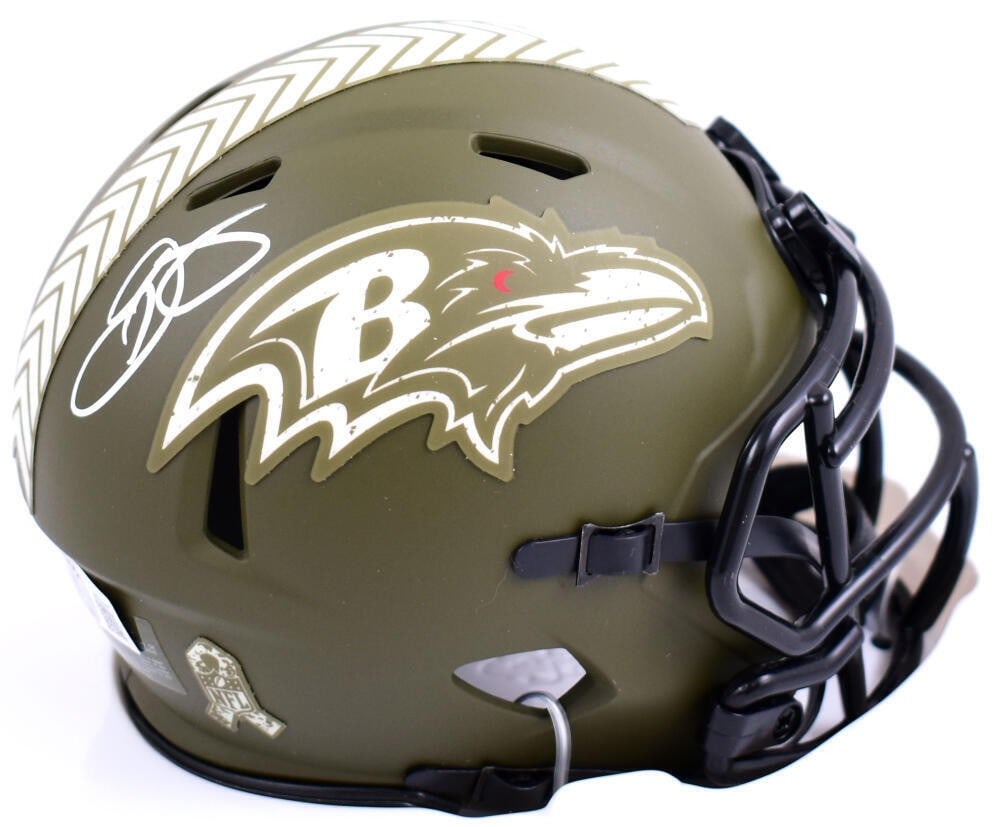 Odell Beckham Jr Signed Ravens Mini Helmet with BAS Authentication: Odell Beckham Jr Signed Ravens Mini Helmet with BAS Authentication Celebrate your fandom with this authentic Odell Beckham Jr. signed mini helmet from the Baltimore Ravens. This Speed mini helmet feat