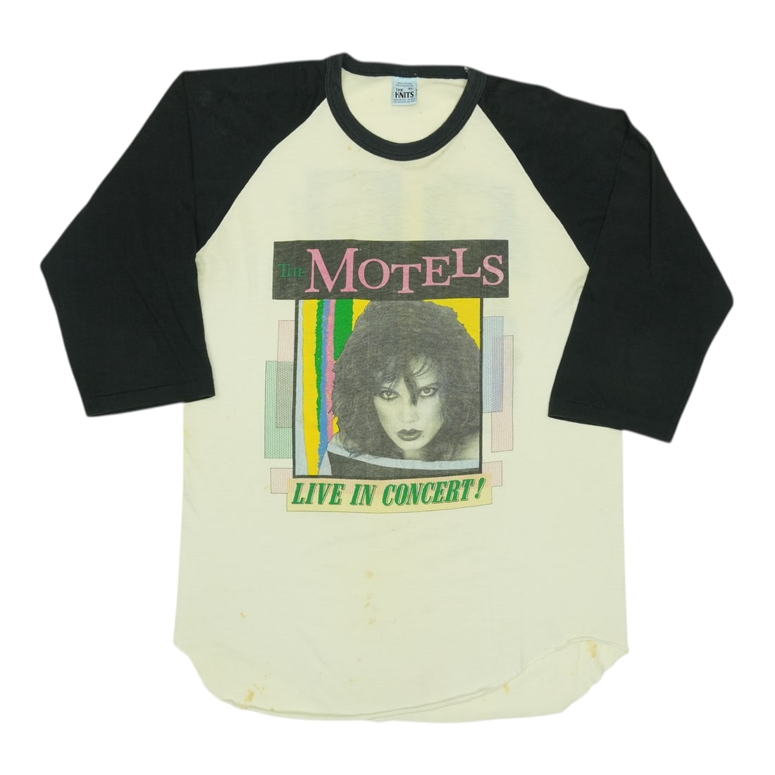 Vintage 1982 The Motels Tour Jersey Shirt with Front and Back Graphics: Vintage 1982 The Motels Tour Jersey Shirt with Front and Back Graphics This is an original vintage 1982 The Motels All Four One Tour jersey shirt, featuring front and back graphics. The shirt is made
