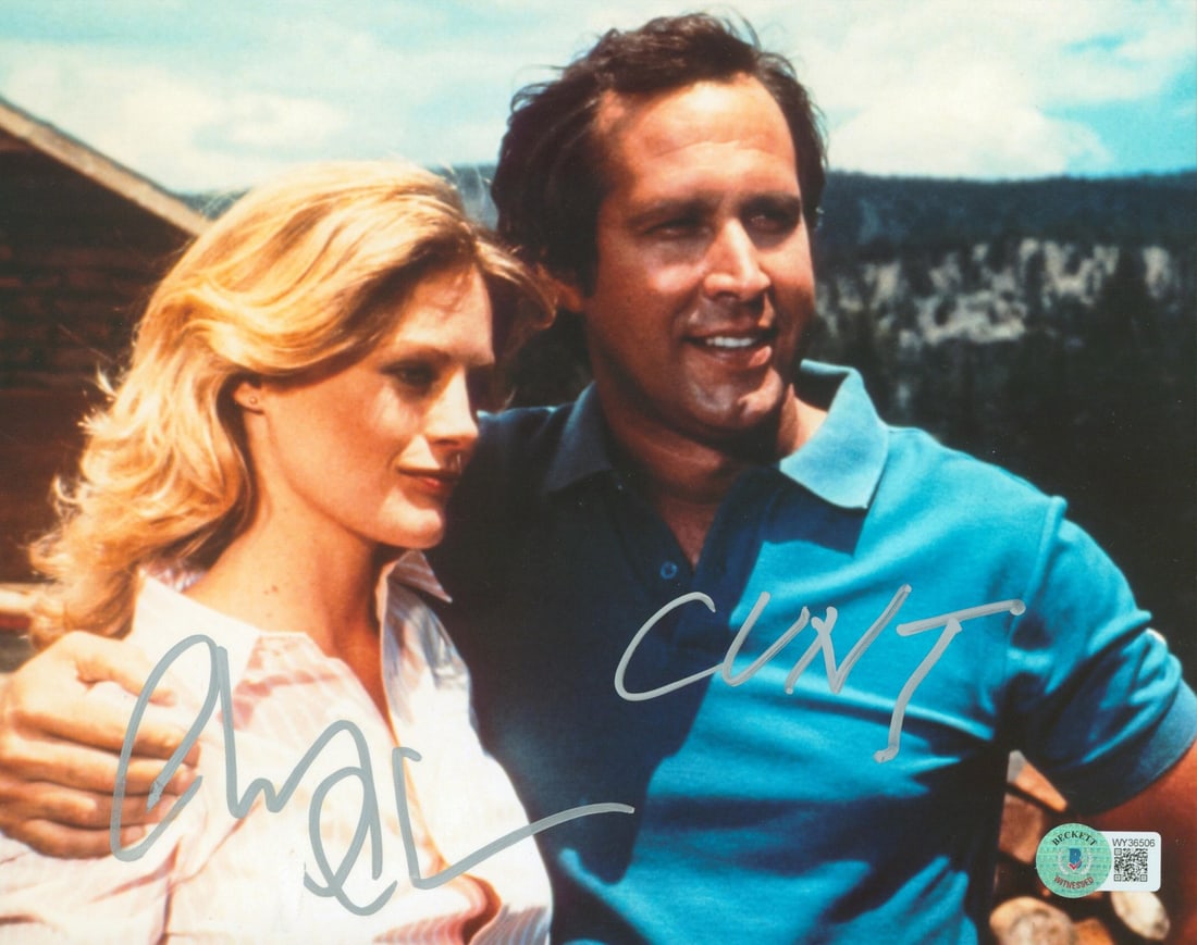 Chevy Chase Signed 8x10 Photo from National Lampoon's Vacation BAS Authenticated: Chevy Chase Signed 8x10 Photo from National Lampoon's Vacation BAS Authenticated This autographed horizontal 8x10 photograph features Chevy Chase, renowned for his role in National Lampoon's Vacation,