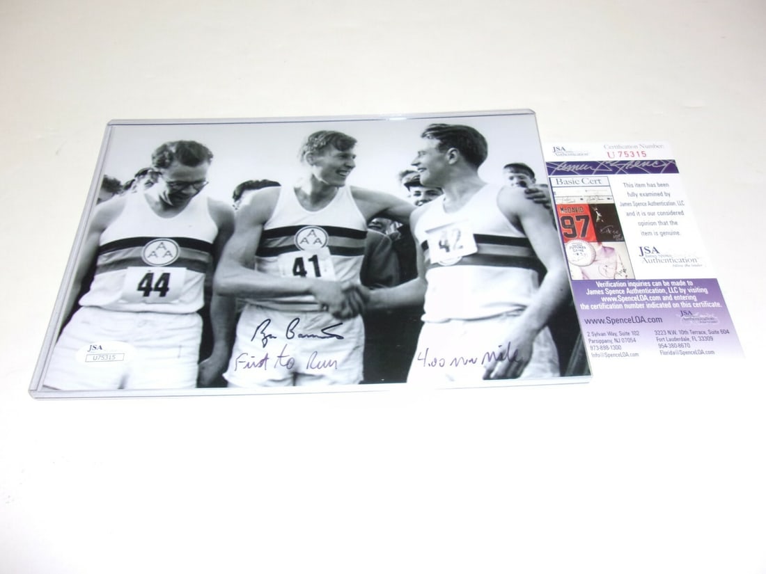 Roger Bannister Signed Photo 4 Minute Mile JSA COA (1 of 1)