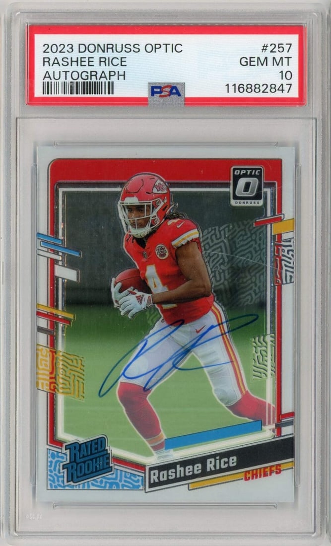 2023 Panini Donruss Optic Rashee Rice #257 /199 Autographed Rookie Card PSA 10 (1 of 2)