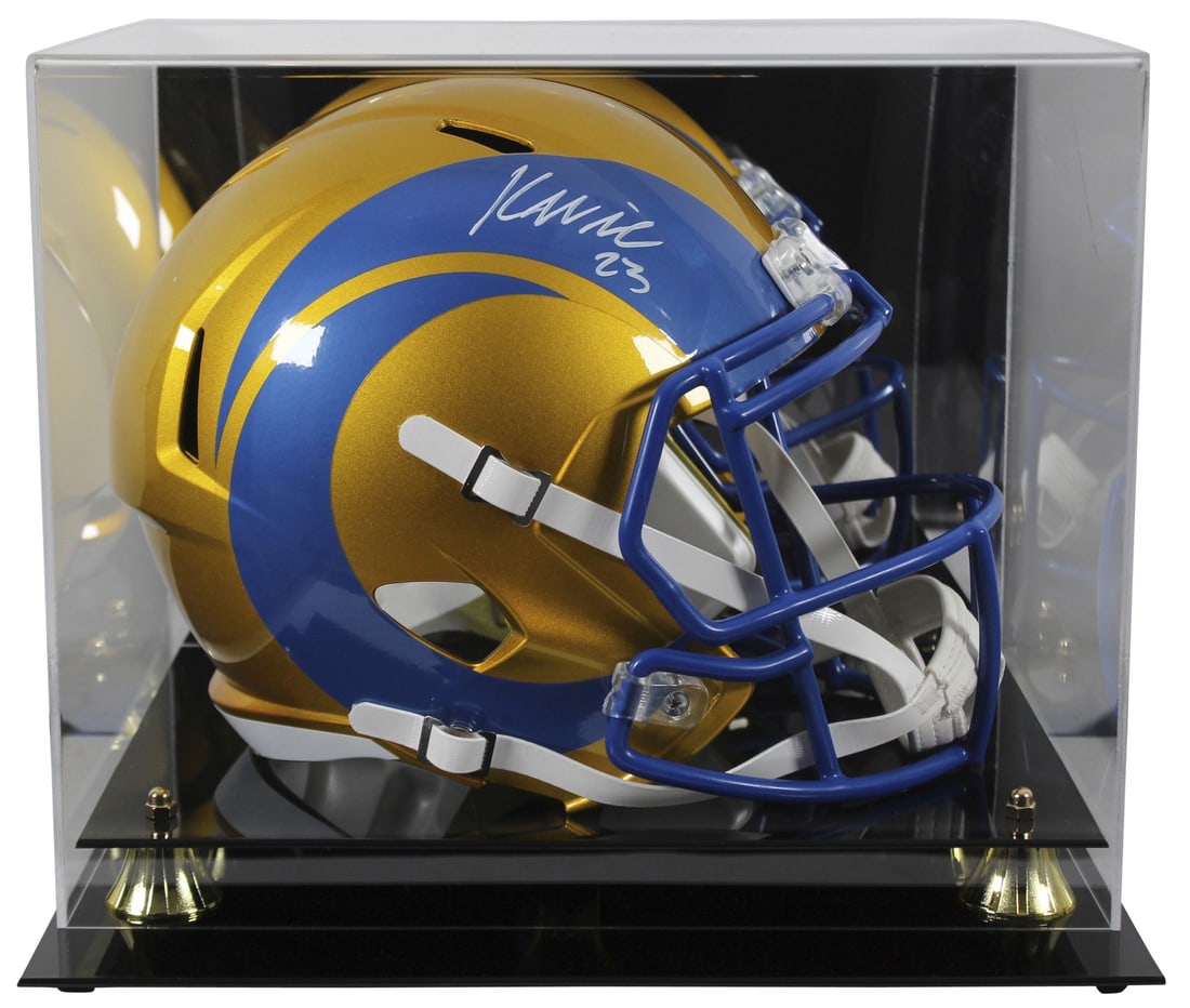 Kyren Williams Signed Rams Full Size Flash Helmet with BAS Authentication: Kyren Williams Signed Rams Full Size Flash Helmet with BAS Authentication This autographed alternate Flash Riddell full-size speed replica helmet has been personally signed by Kyren Williams of the Lo