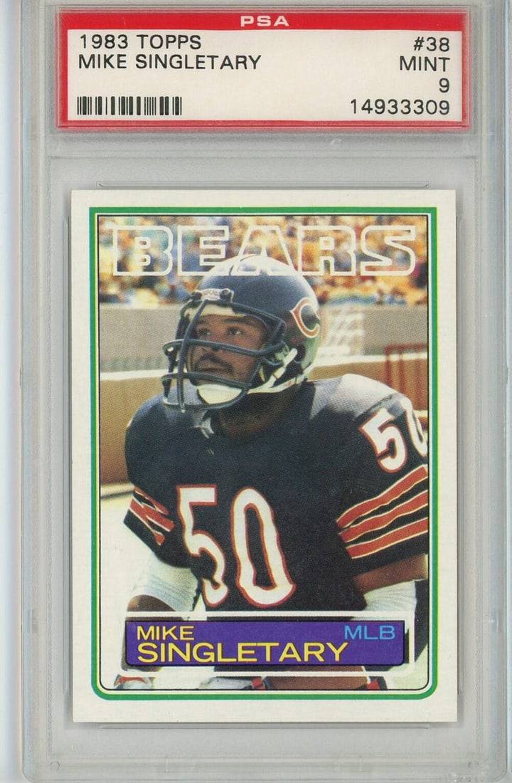 PSA 9 Mint 1983 Topps Mike Singletary Rookie Card Chicago Bears (1 of 2)