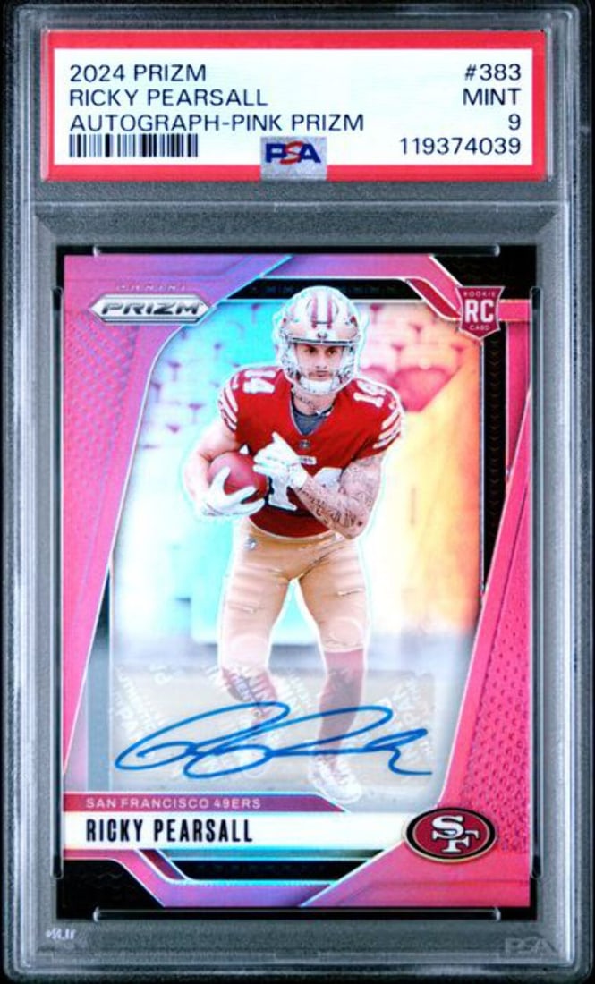 2024 Panini Prizm Ricky Pearsall #383 Pink Prizm Autographed Card PSA 9 (1 of 2)