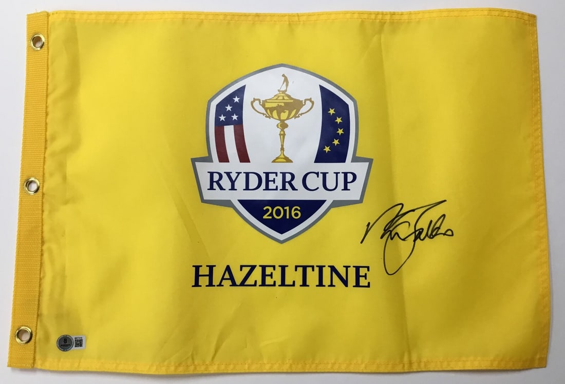 Nick Faldo Signed 2016 Ryder Cup Hazeltine Flag Beckett Authenticated (1 of 4)