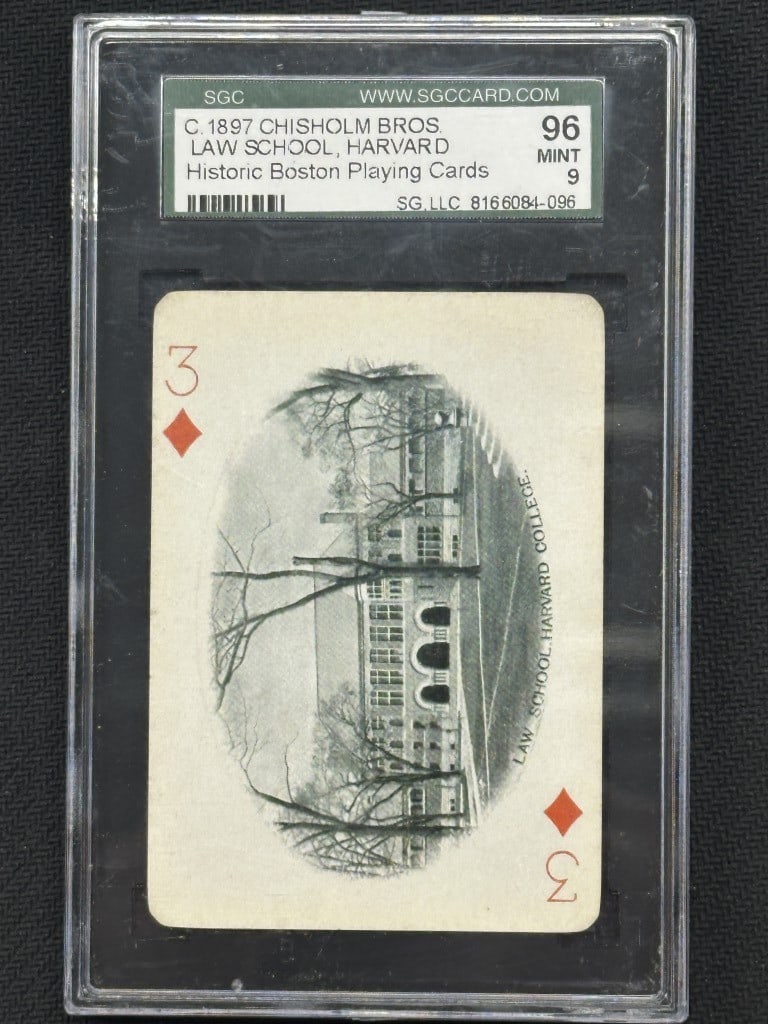 1897 Harvard Law School Historic Boston Playing Card SGC 9 Mint (1 of 2)