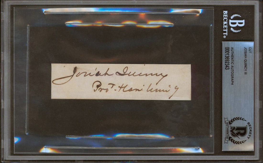 Josiah Quincy III Signed Cut Signature Authenticated by Beckett (1 of 3)