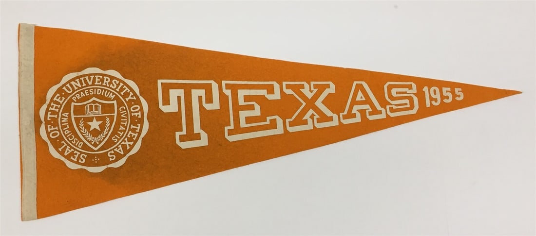 Rare 1955 University of Texas Longhorns 29x11 Pennant Collectible (1 of 4)