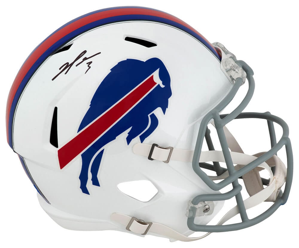 Damar Hamlin Autographed Bills Riddell Full Size Replica Helmet with COA (1 of 1)