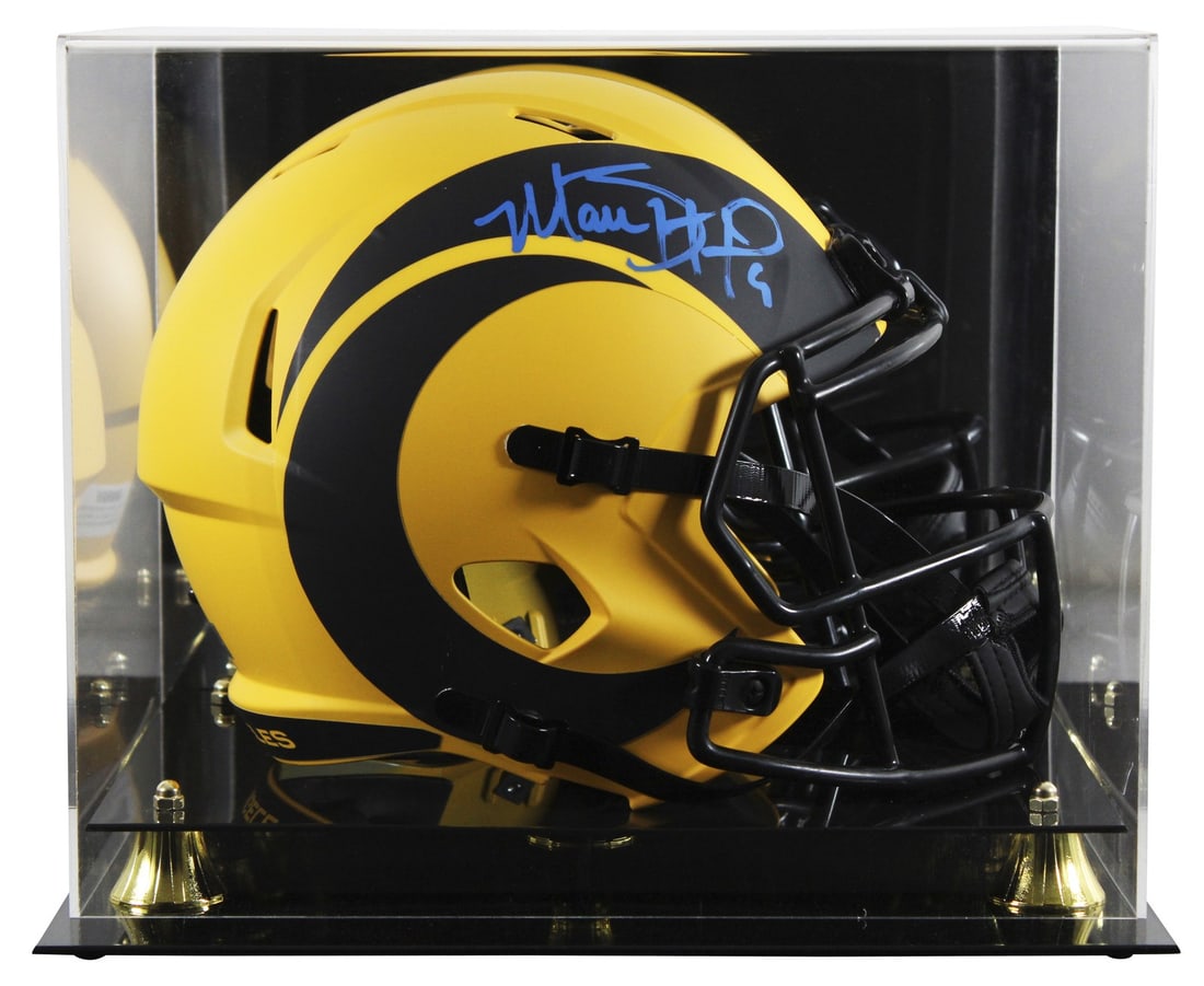 Matthew Stafford Autographed Rams Rave Full Size Helmet with Fanatics Case (1 of 4)