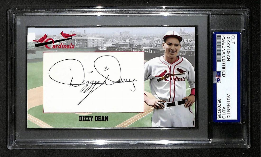 Dizzy Dean Signed 3x5 Custom Baseball Card PSA DNA Certified Cardinals (1 of 1)