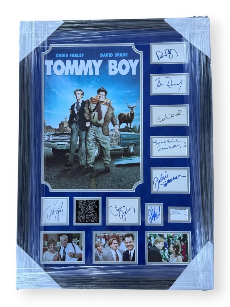 Tommy Boy Signed Cast Cuts Framed with Chris Farley David Spade Brian Dennehy Beckett Authenticated (1 of 5)