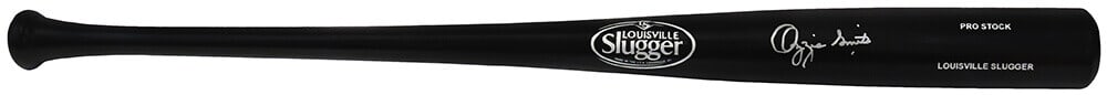 Ozzie Smith Signed Louisville Slugger Black Bat with Fanatics COA: Ozzie Smith Signed Louisville Slugger Black Bat with Fanatics COA This Ozzie Smith signed Louisville Slugger Pro Stock black baseball bat is a must-have for collectors and fans alike. The bat features