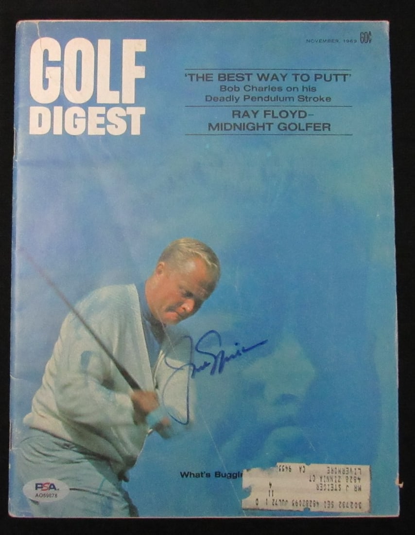 Jack Nicklaus Autographed Golf Digest November 1969 Magazine PSA Authenticated (1 of 3)