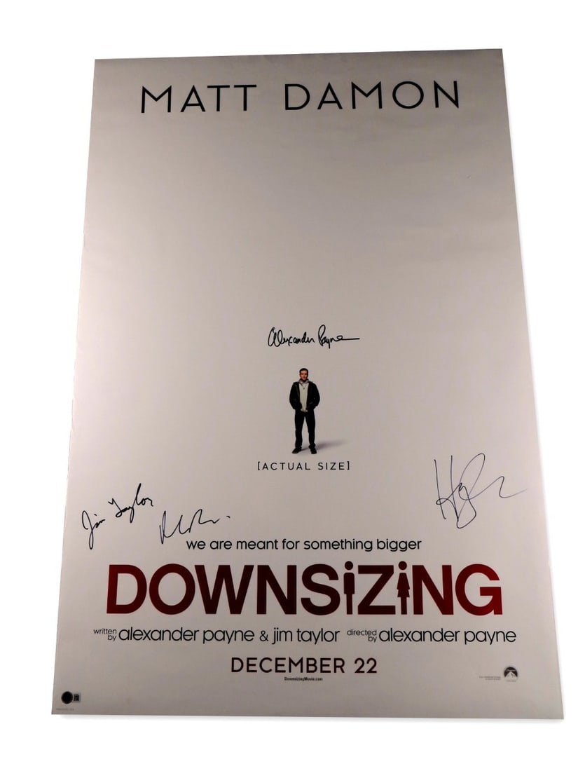 Downsizing Autographed 27X40 Poster by Matt Damon and Others Beckett Authenticated (1 of 4)
