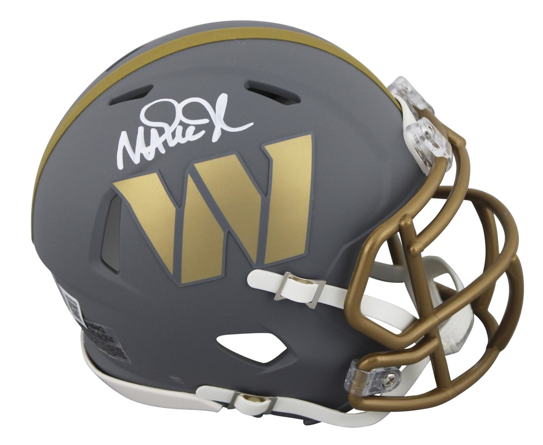 Magic Johnson Signed Washington Commanders Slate Speed Mini Helmet BAS Authenticated (1 of 2)