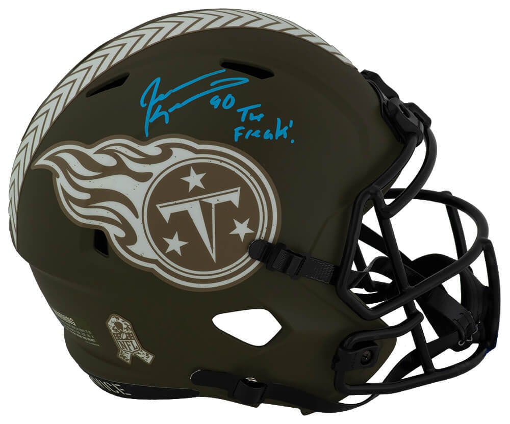Jevon Kearse Signed Titans Salute Helmet with The Freak Inscription (1 of 1)