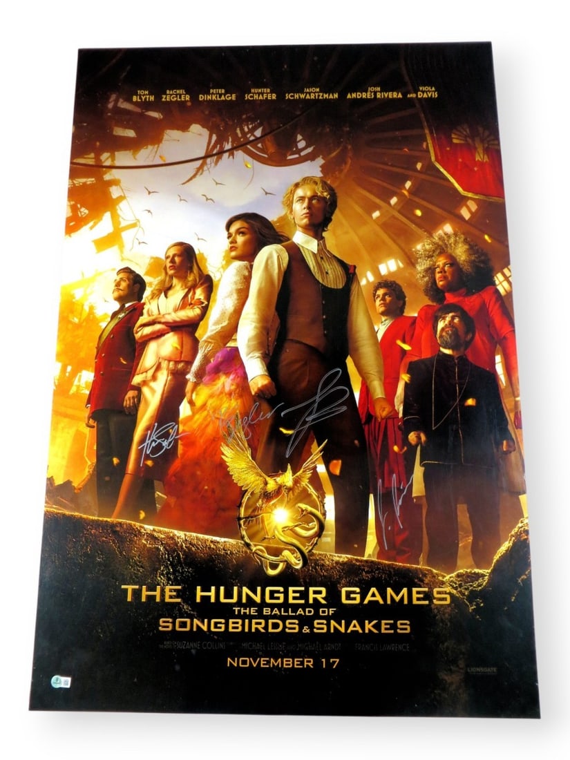 Hunger Games Songbirds & Snakes Signed 27x40 Poster Beckett Authenticated (1 of 2)