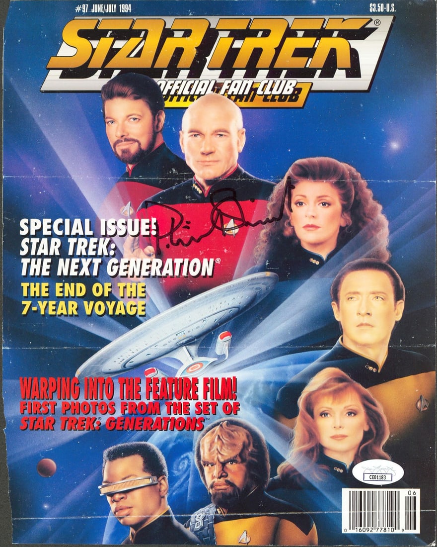 Patrick Stewart Signed Star Trek Magazine Cover JSA Certified (1 of 1)