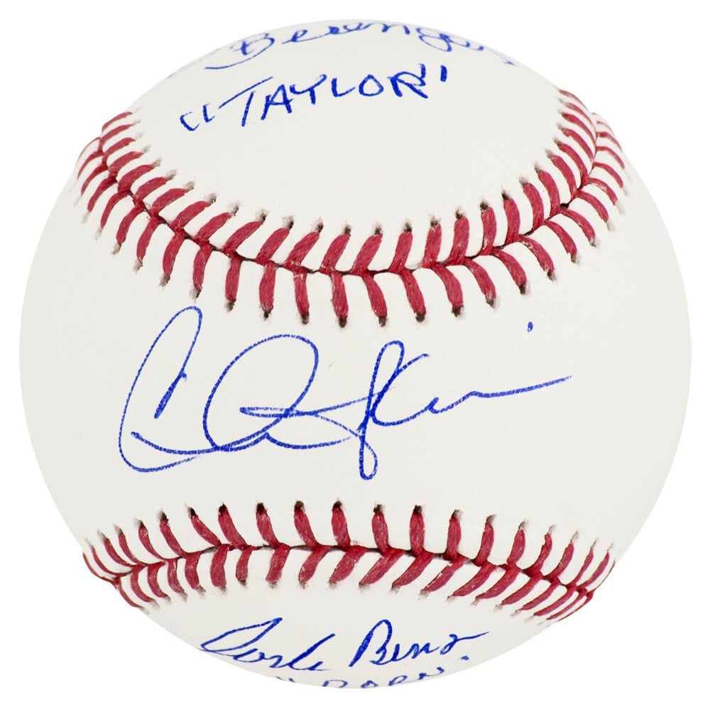 Rawlings MLB Baseball Triple Signed by Sheen Bernsen Berenger with Character Inscriptions (1 of 1)
