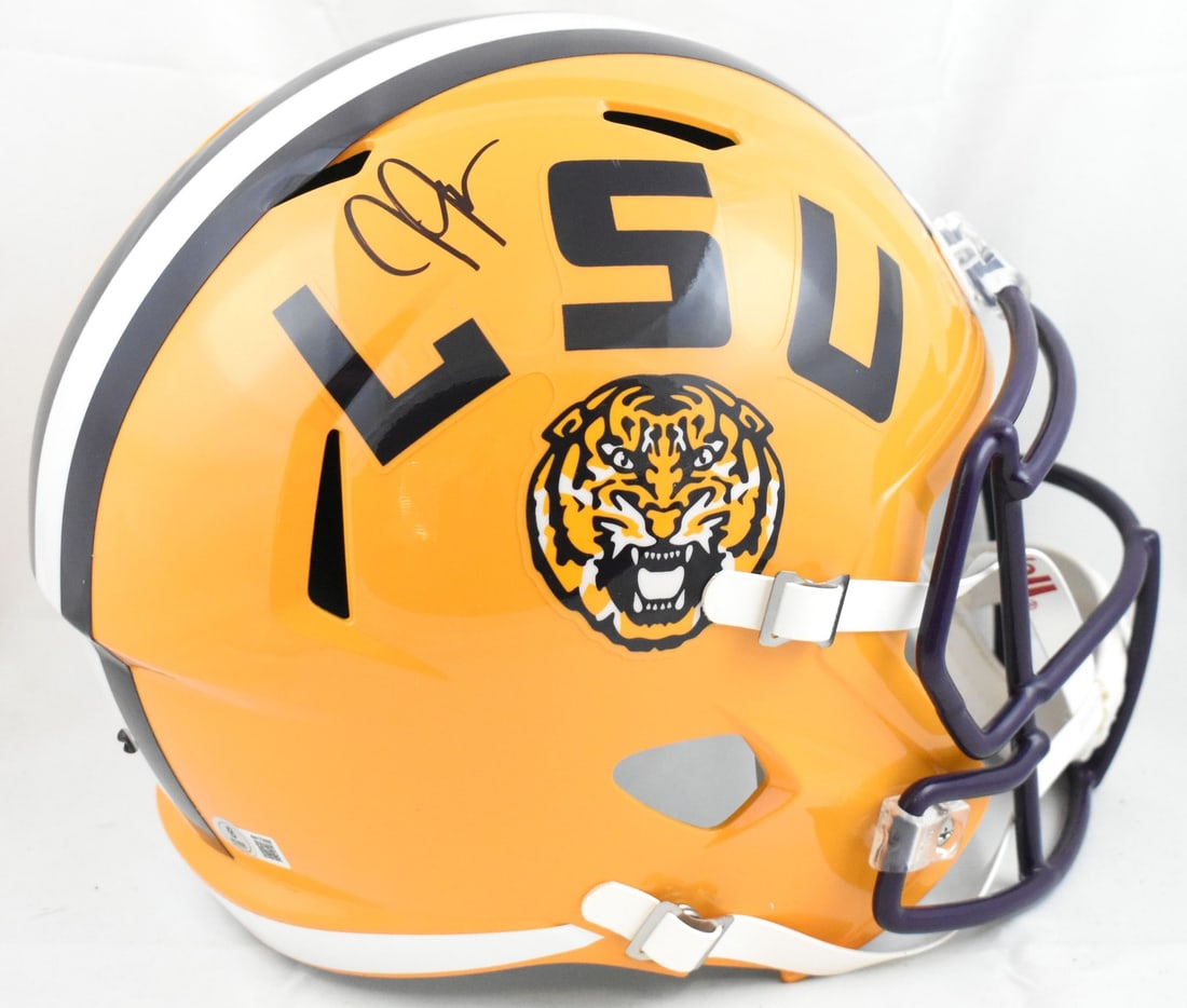 Justin Jefferson Signed LSU Tigers Full Size Speed Helmet Beckett Hologram (1 of 5)