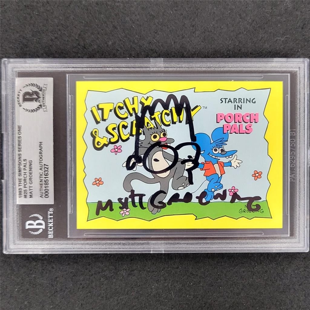 Matt Groening Signed 1993 Simpsons Porch Pals Card PSA Authenticated (1 of 2)