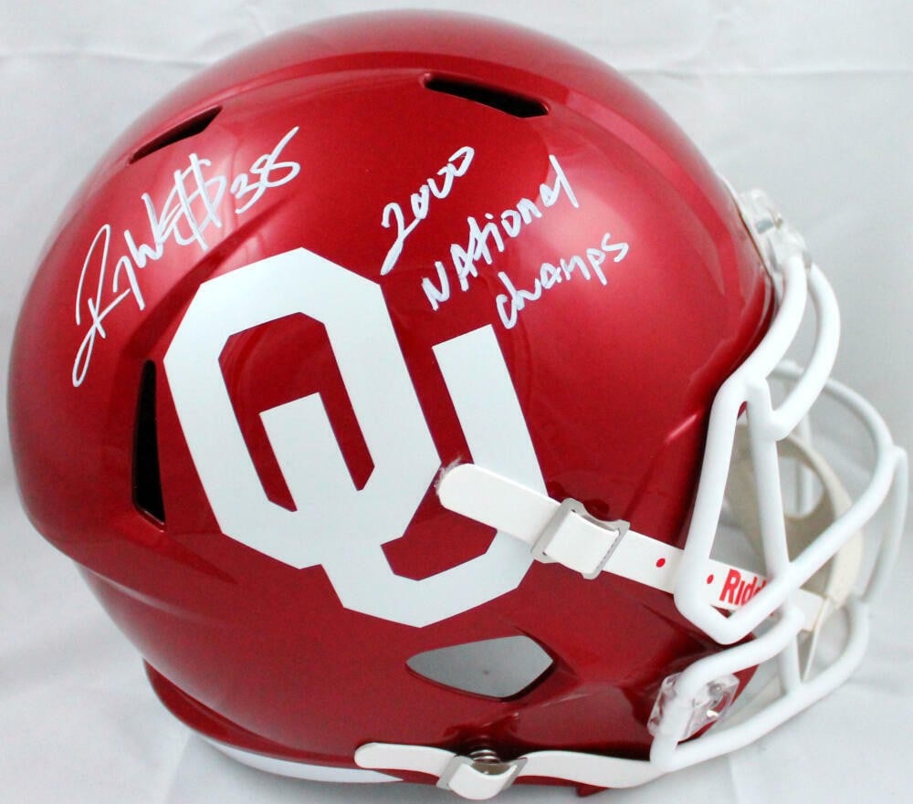 Roy Williams Signed Oklahoma Sooners F/S Helmet Beckett Authenticated: Roy Williams Signed Oklahoma Sooners F/S Helmet Beckett Authenticated This is a signed full-size Riddell Speed helmet representing the Oklahoma Sooners football team. It features the autograph of Roy