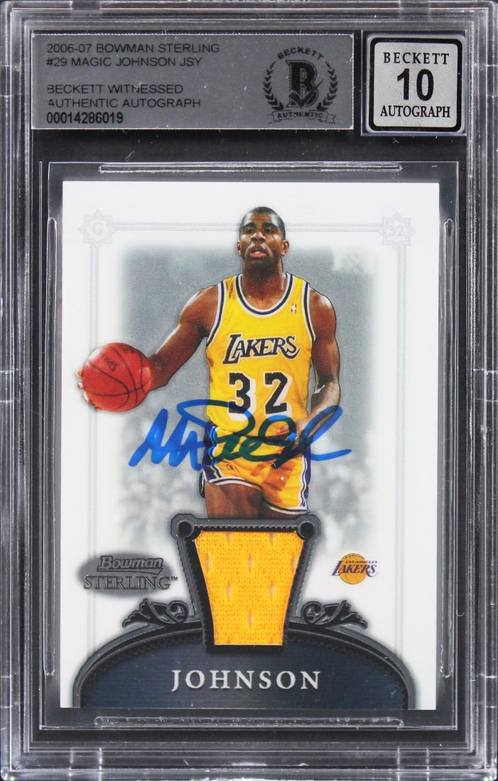 Magic Johnson Signed 2006 Bowman Sterling #29 Card Auto 10 BAS Slabbed (1 of 2)
