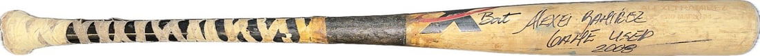 Game Used Easton Bat Signed by Alexei Ramirez Rookie Year 2008 Beckett LOA 34 Inches: Game Used Easton Bat Signed by Alexei Ramirez Rookie Year 2008 Beckett LOA 34 Inches This is an original Alexei Ramirez game-used Easton professional model bat from the 2008 MLB season, marking Ramire