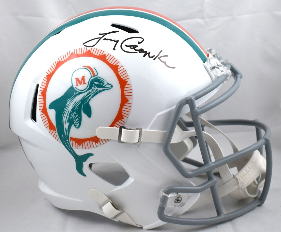 Larry Csonka Autographed 1972 Miami Dolphins Speed Helmet Beckett Holo (1 of 5)