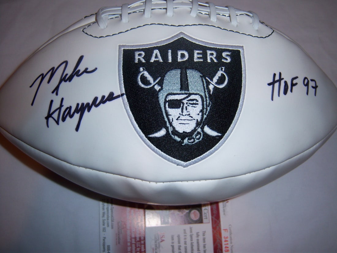 Mike Haynes Raiders Signed Football with JSA COA (1 of 2)