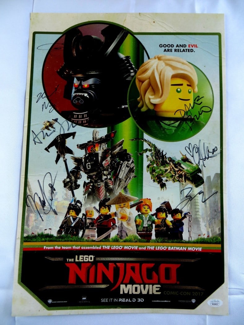Lego Ninjago Movie Autographed Poster 7 Signatures JSA Certified (1 of 5)