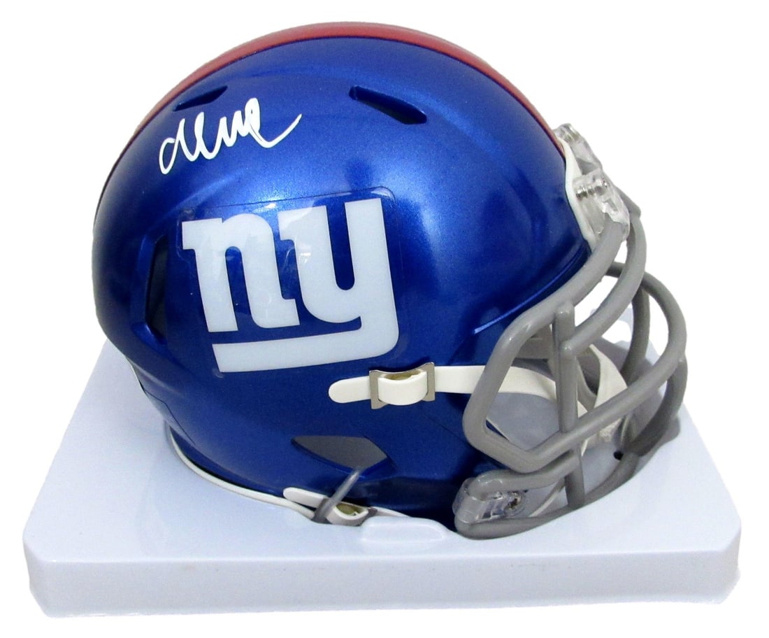 Abdul Carter Autographed Mini Football Helmet New York Giants Beckett Authenticated: Abdul Carter Autographed Mini Football Helmet New York Giants Beckett Authenticated This is an original autographed mini football helmet by Abdul Carter, representing the New York Giants. The helmet i
