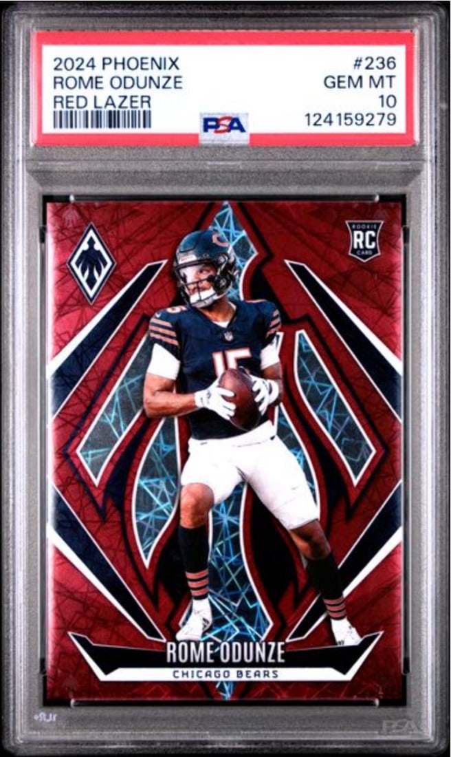 PSA 10 2024 Phoenix Rome Odunze Red Lazer Rookie Card Serial Numbered /199 (1 of 2)